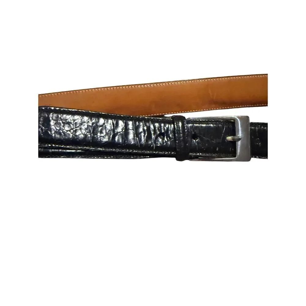 Trafalgar Silver Buckle Leather Belt Men's Sz. 38 - Picture 7 of 9